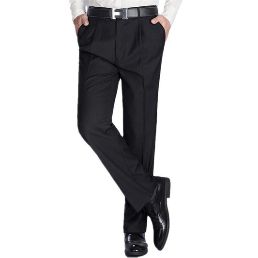 Mulberry Silk Men's Middle-aged Loose Straight Non-ironing Suit Pants