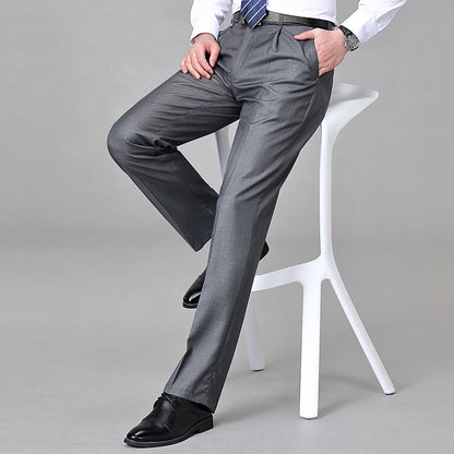 Mulberry Silk Men's Middle-aged Loose Straight Non-ironing Suit Pants