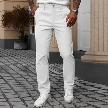 Men's Solid Color Business Trousers Casual Versatile Trousers
