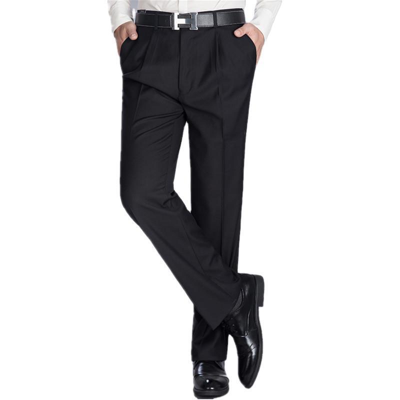 Mulberry Silk Men's Middle-aged Loose Straight Non-ironing Suit Pants