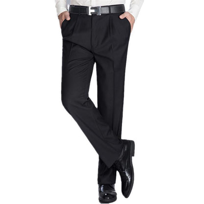 Mulberry Silk Men's Middle-aged Loose Straight Non-ironing Suit Pants